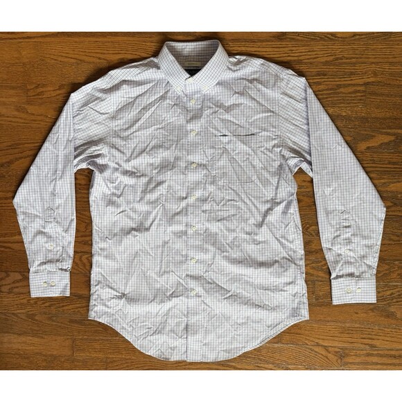 Jos A Bank Traveler Button Down Shirt Men 16 1/2 - 34/35 Tailored Fit Striped - Picture 2 of 11